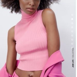 Zara pink turtle neck top